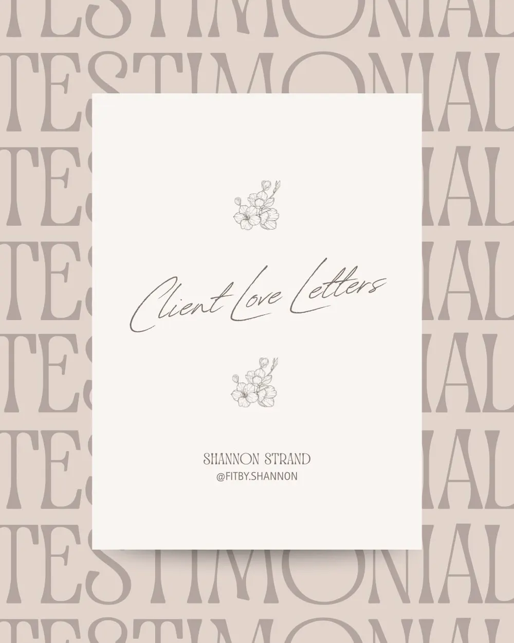 Cover of Shannon's 'Love letters from my clients' Instagram carousel